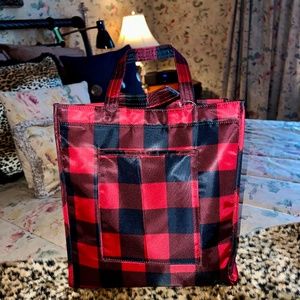 Lug - Runner Tote Bag - Buffalo Check Red - NWT'S
